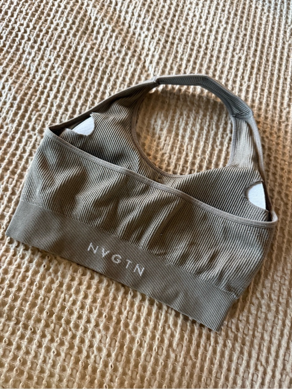 NVGTN Ribbed Racerback Bralette - Tan - Picture 2 of 2